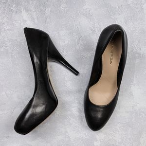 Via Spiga Black Leather Platform Pumps 9.5